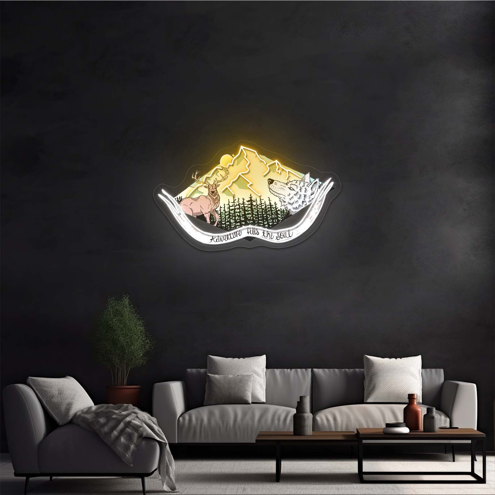 Adventure Fills The Soul Hiking Neon Signs For Outdoor Neon Signs Artwork