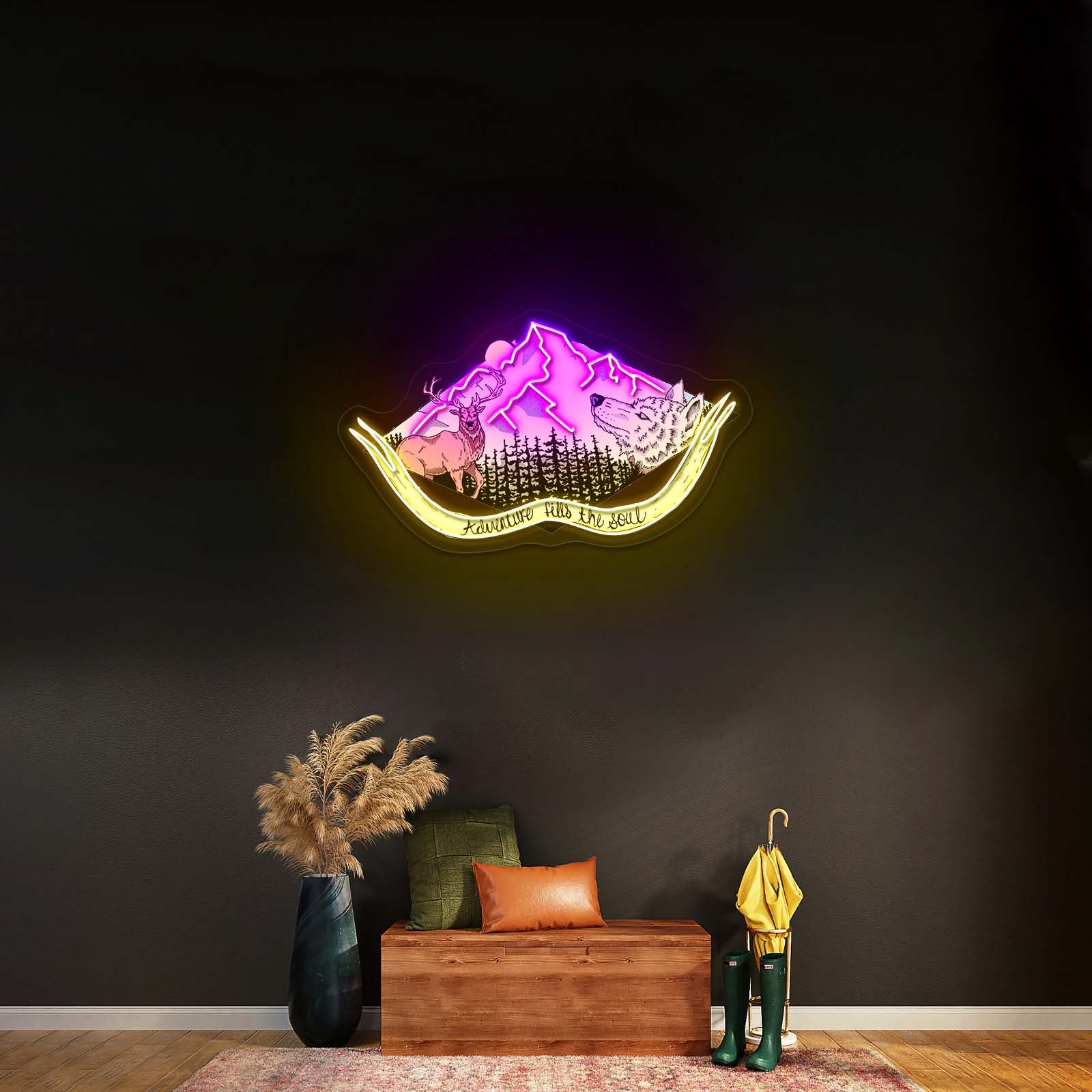 Adventure Fills The Soul Hiking Neon Signs For Outdoor Neon Signs Artwork