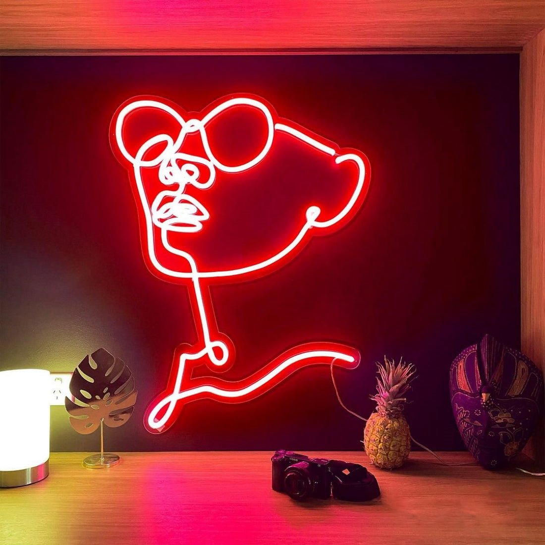 Adventure Girl Face Art Led Sign Business Neon Sign - Shineneon
