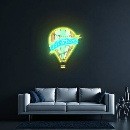 Adventure Hot Air Balloon Clear Neon Signs For Custom Led Signs Artwork For Kids - Shineneon