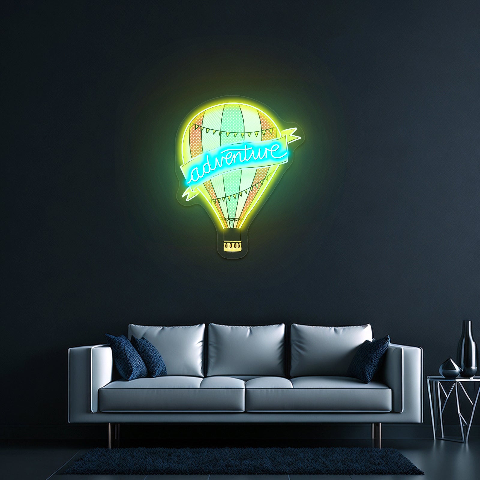 Adventure Hot Air Balloon Clear Neon Signs For Custom Led Signs Artwork For Kids