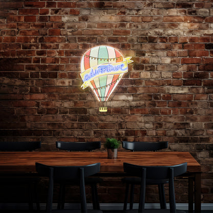 Adventure Hot Air Balloon Clear Neon Signs For Custom Led Signs Artwork For Kids