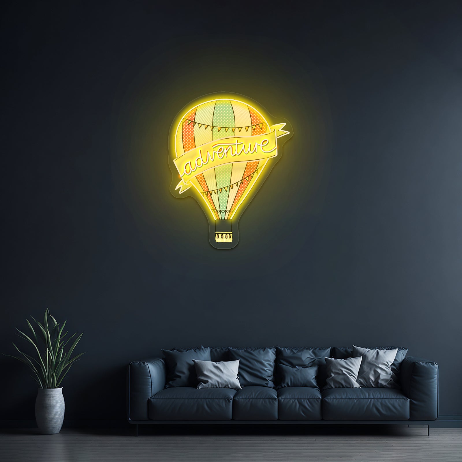 Adventure Hot Air Balloon Clear Neon Signs For Custom Led Signs Artwork For Kids