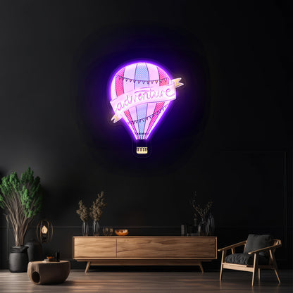 Adventure Hot Air Balloon Clear Neon Signs For Custom Led Signs Artwork For Kids