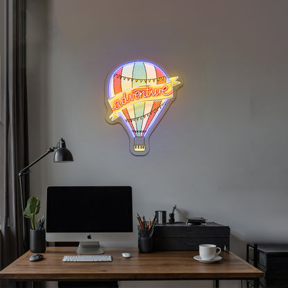 Adventure Hot Air Balloon Clear Neon Signs For Custom Led Signs Artwork For Kids