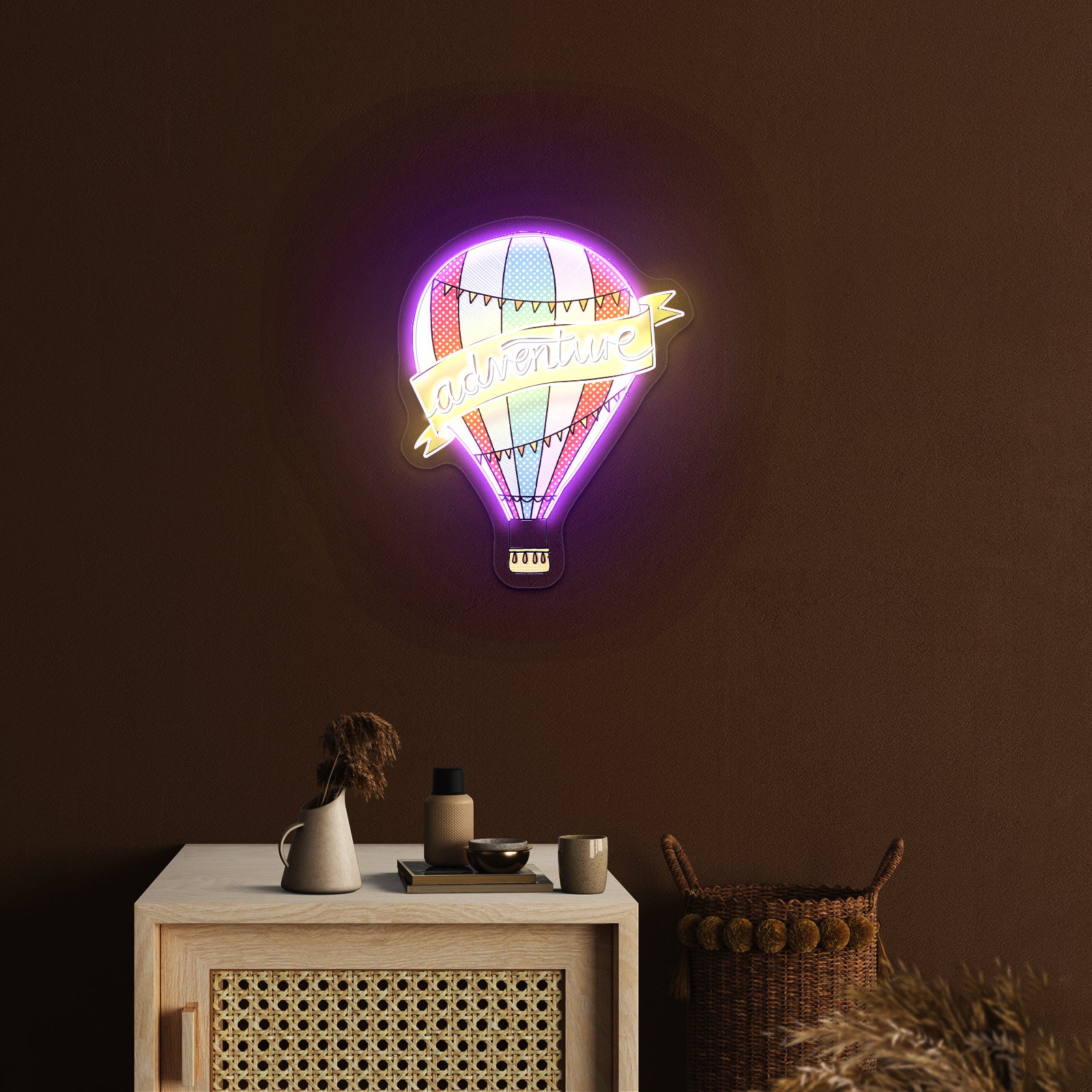 Adventure Hot Air Balloon Clear Neon Signs For Custom Led Signs Artwork For Kids
