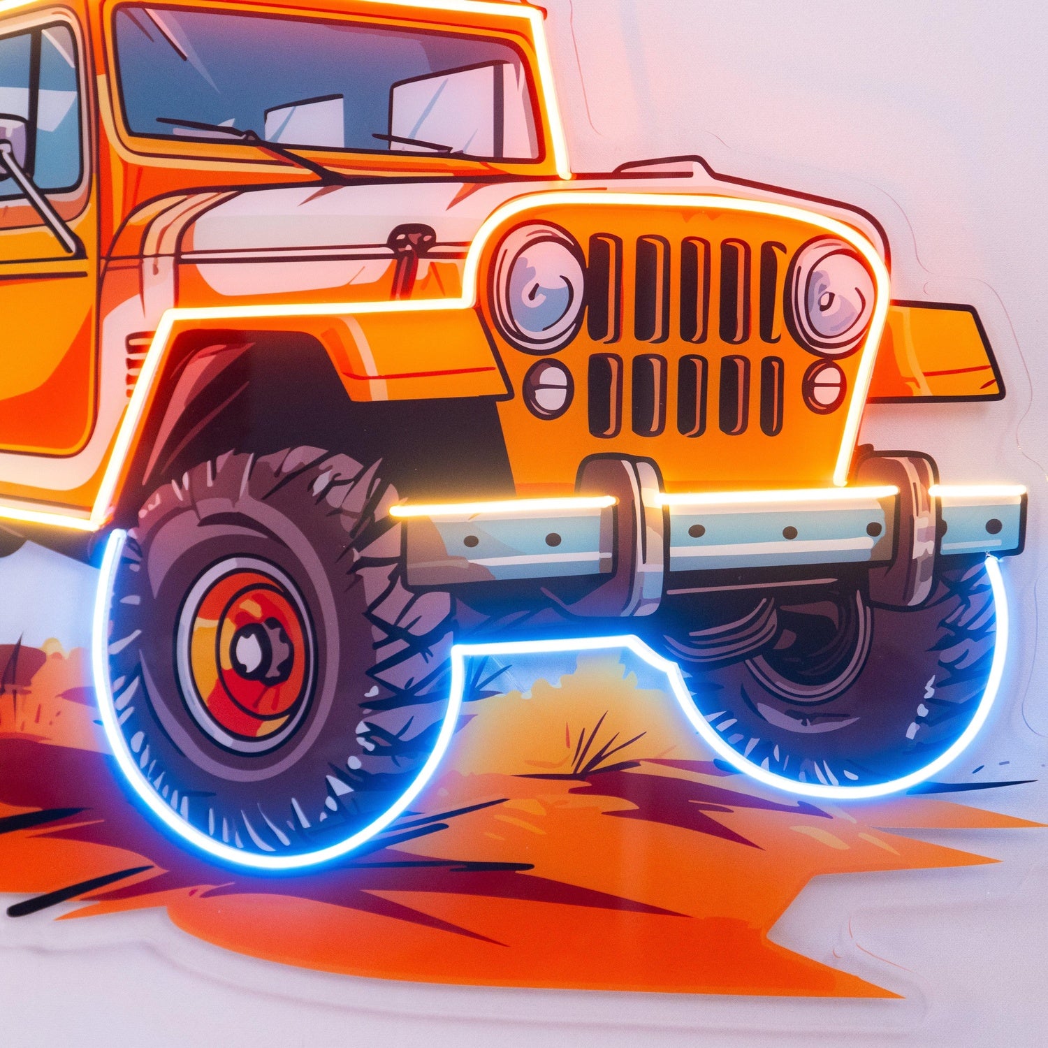Adventure Jeep Uv Printed Led Neon Sign For Home Bar Car Decor | Shineneon