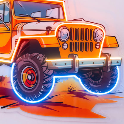 Adventure Jeep Uv Printed Led Neon Sign For Home Bar Car Decor | Shineneon