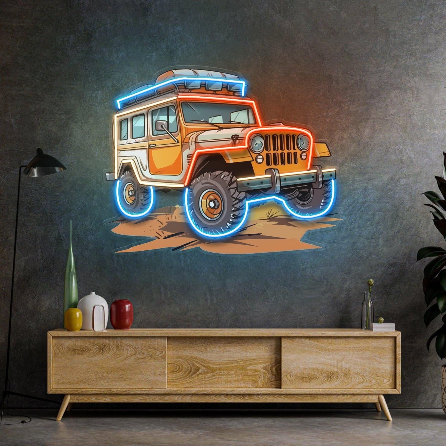 Adventure Jeep Uv Printed Led Neon Sign For Home Bar Car Decor | Shineneon
