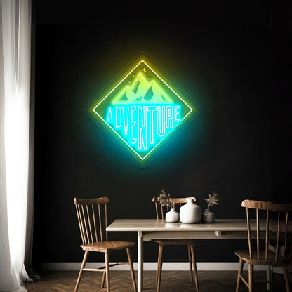 Adventure Mountains Vinyl Neon Signs Artwork For Sale