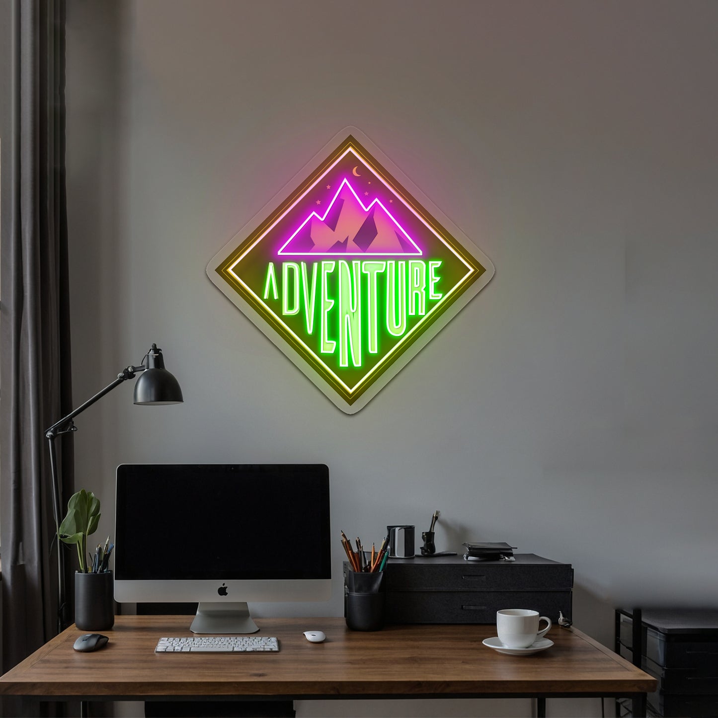 Adventure Mountains Vinyl Neon Signs Artwork For Sale