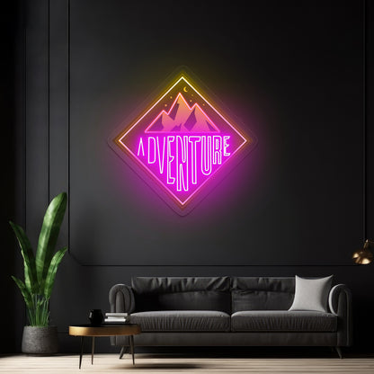 Adventure Mountains Vinyl Neon Signs Artwork For Sale