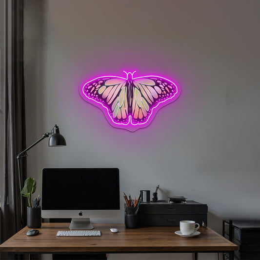 Aesthetic Butterfly Clear Neon Signs For Man Cave Neon Sign Artwork