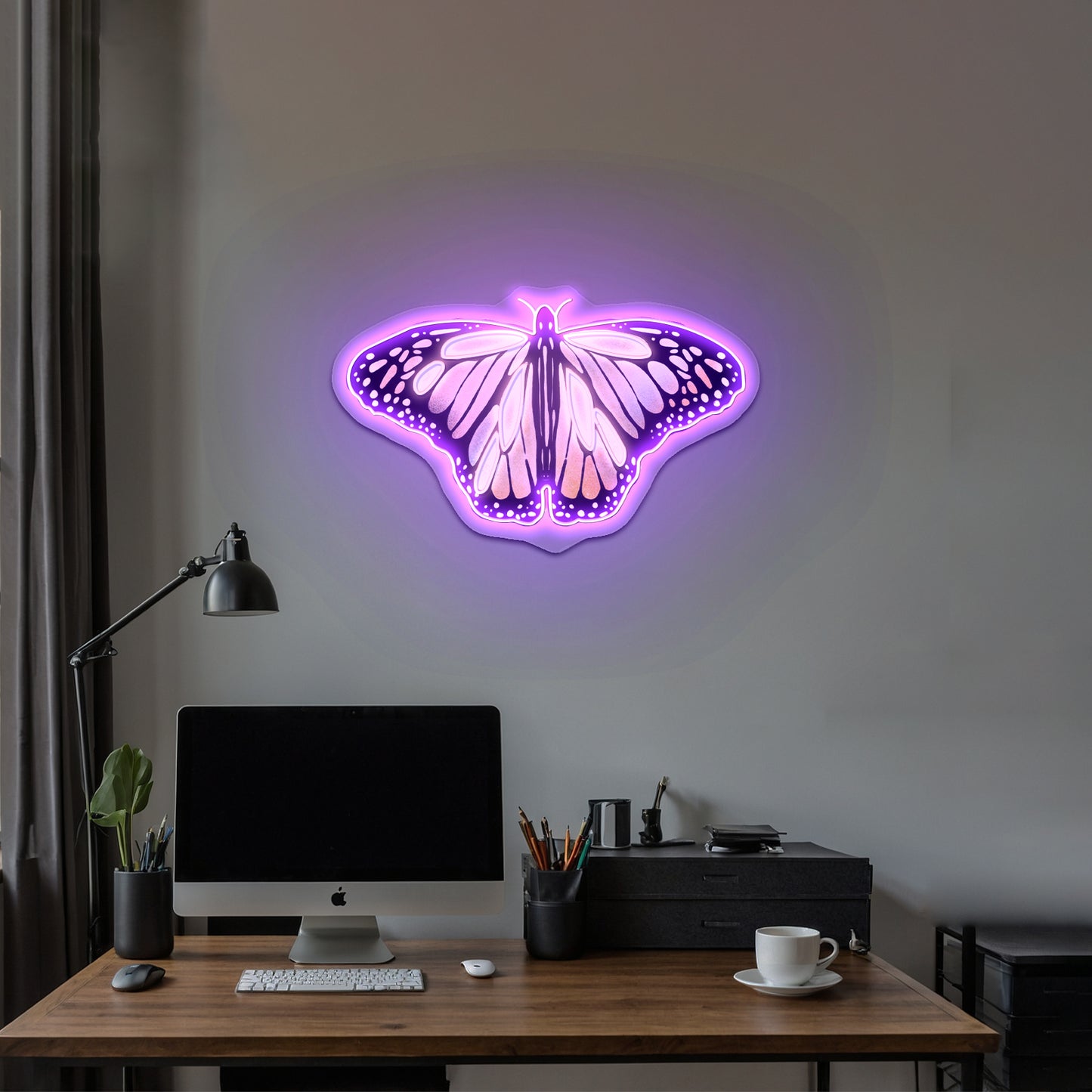 Aesthetic Butterfly Clear Neon Signs For Man Cave Neon Sign Artwork