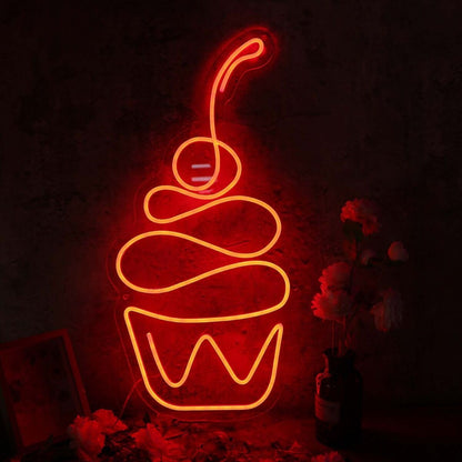 Aesthetic Cup Cake Red Neon Sign | Shineneon