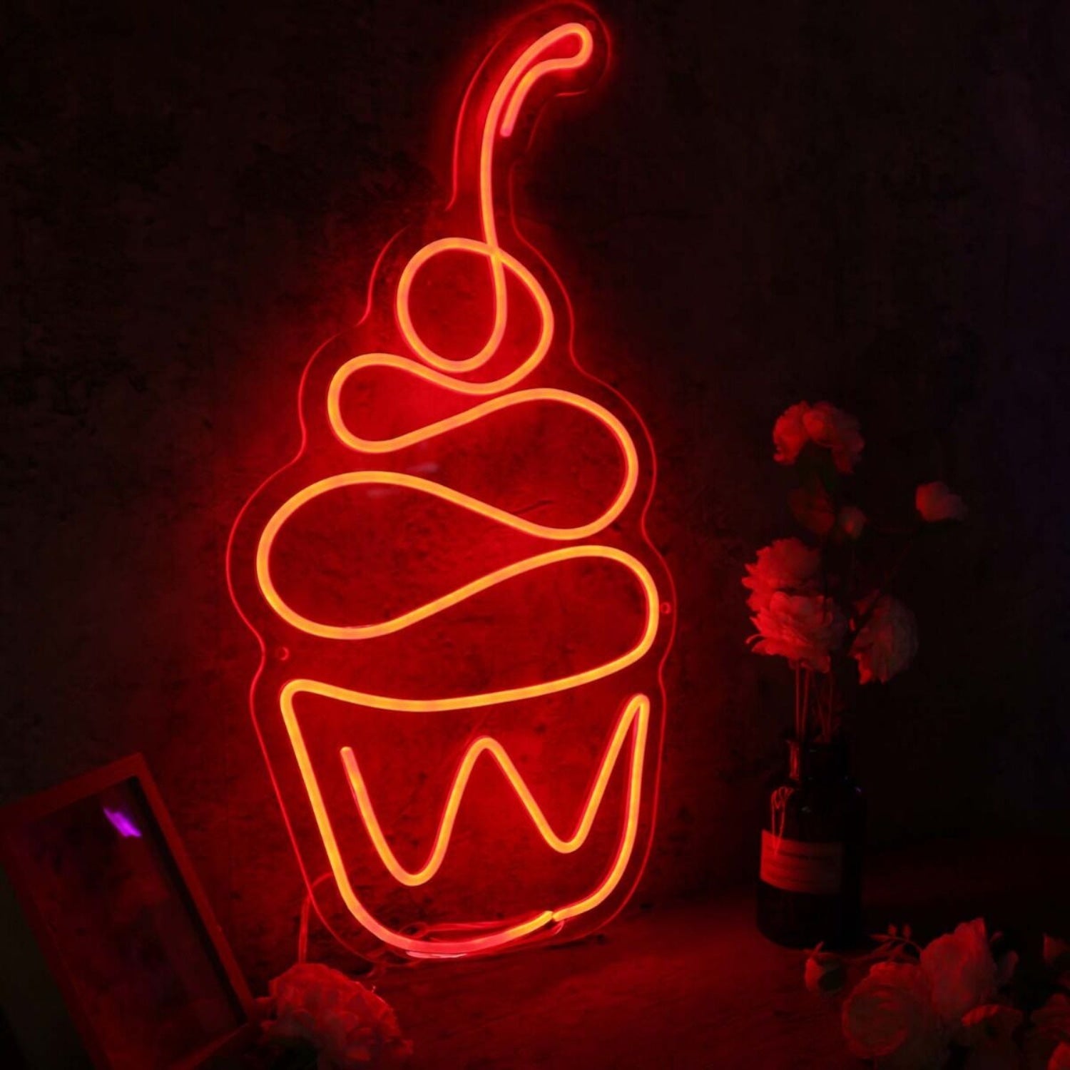 Aesthetic Cup Cake Red Neon Sign | Shineneon