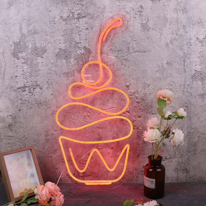Aesthetic Cup Cake Red Neon Sign | Shineneon