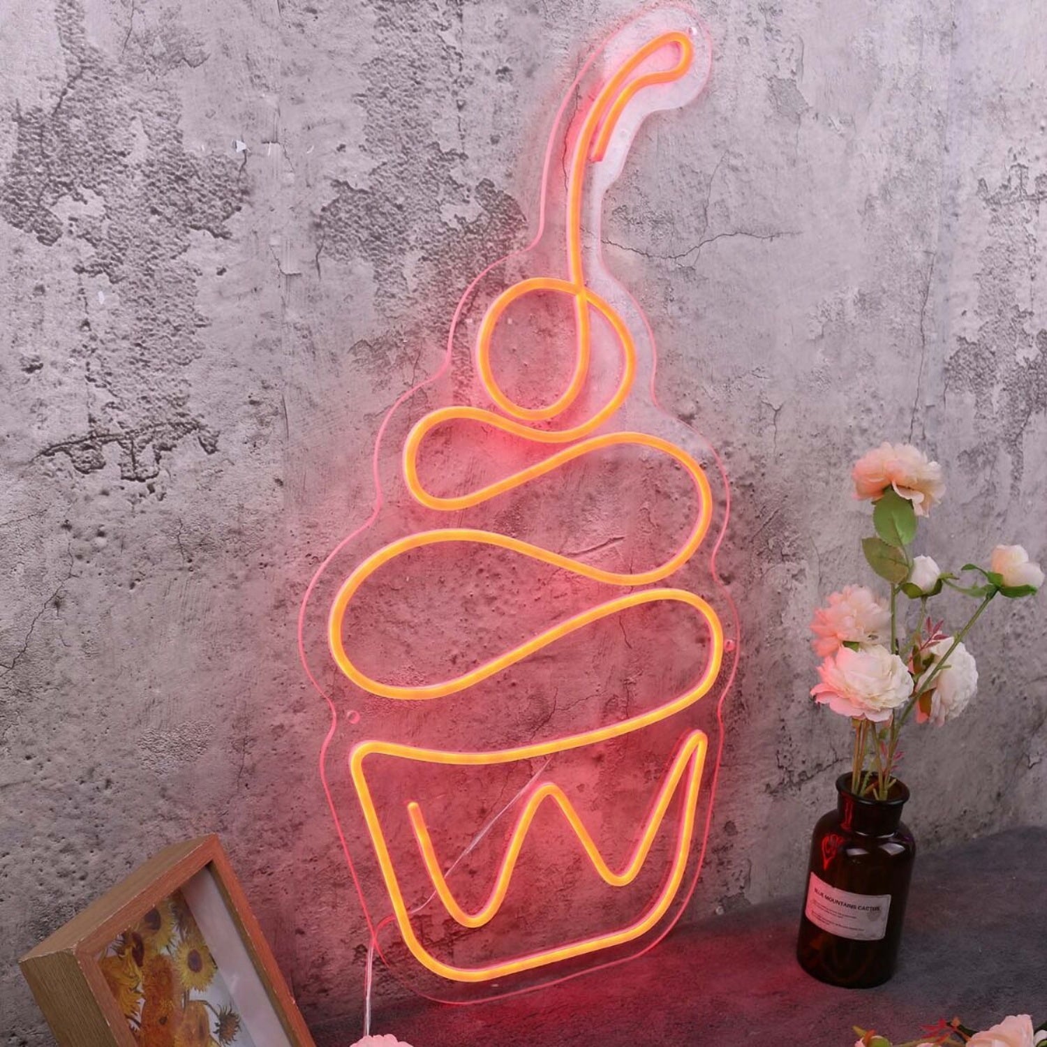 Aesthetic Cup Cake Red Neon Sign | Shineneon