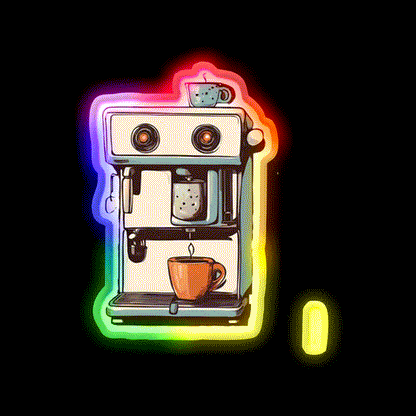 Aesthetic Espresso Machine Cafe Led Neon Sign Espresso Bar Art Rgb Color