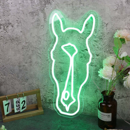 Aesthetic Horse Head Green Led Neon Sign - Shineneon