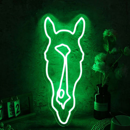 Aesthetic Horse Head Green Led Neon Sign - Shineneon