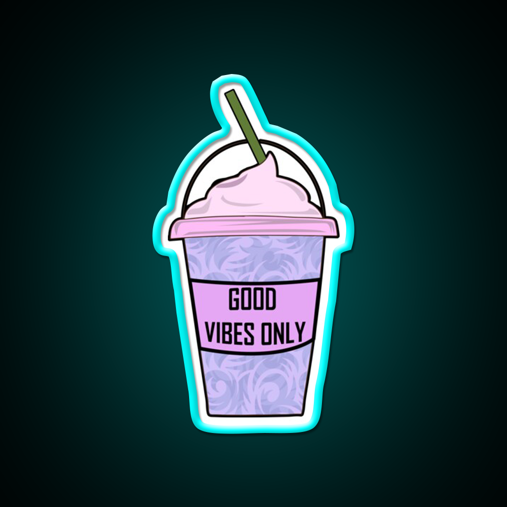 Aesthetic Iced Coffee Hydro Flask Cafe Led Neon Sign Espresso Bar Art Rgb Color