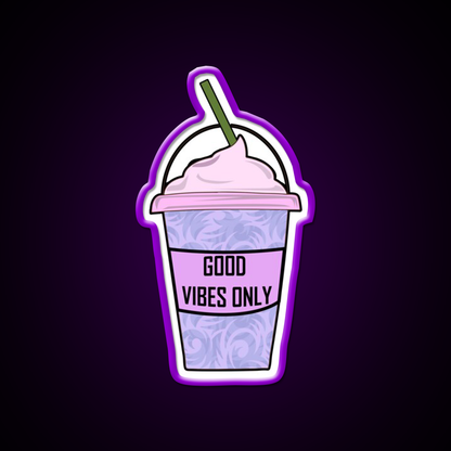 Aesthetic Iced Coffee Hydro Flask Cafe Led Neon Sign Espresso Bar Art Rgb Color