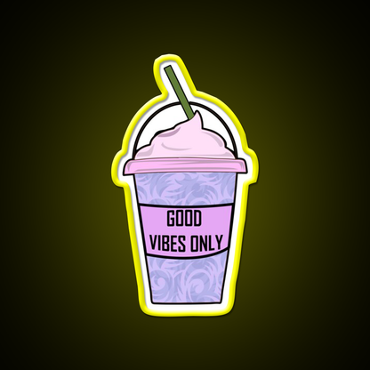 Aesthetic Iced Coffee Hydro Flask Cafe Led Neon Sign Espresso Bar Art Rgb Color