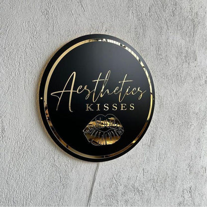Aesthetics Kisses Acrylic Business Logo Sign - Shineneon