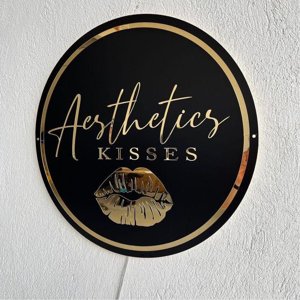 Aesthetics Kisses Acrylic Business Logo Sign - Shineneon