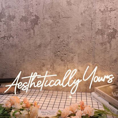 Aethetically Yours Yellow Led Neon Sign - Shineneon