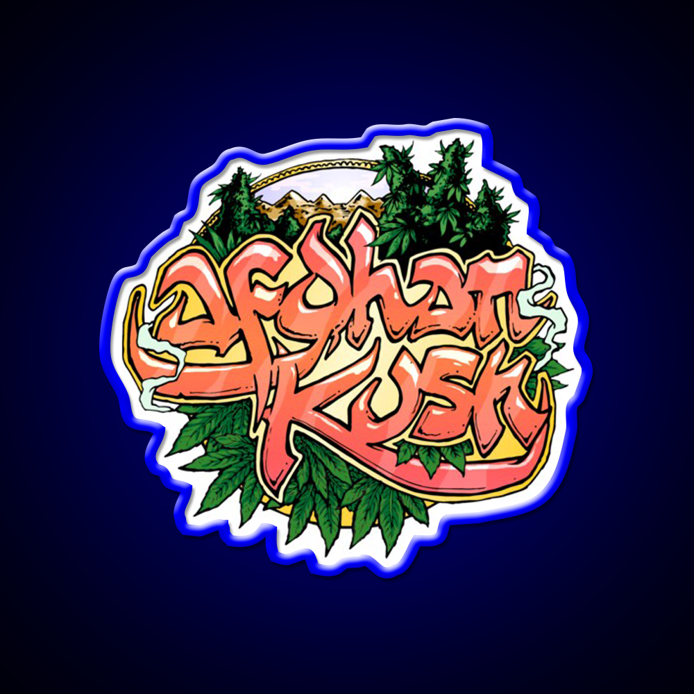 Afghan Kush Artwork Hemp Inspired Green Leaf Led Neon Sign Rgb Color - LED neon sign view 5