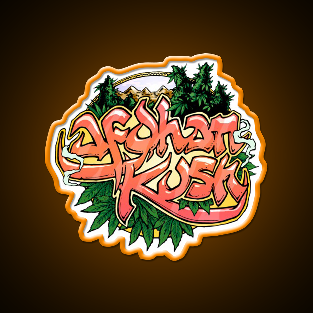 Afghan Kush Artwork Hemp Inspired Green Leaf Led Neon Sign Rgb Color - LED neon sign view 6