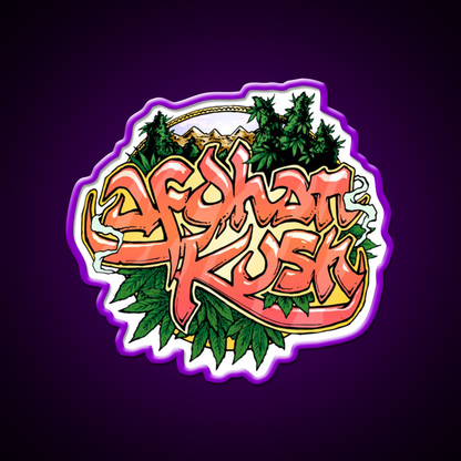 Afghan Kush Artwork Hemp Inspired Green Leaf Led Neon Sign Rgb Color - LED neon sign view 9