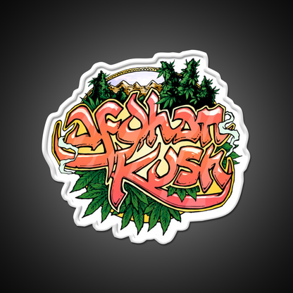 Afghan Kush Artwork Hemp Inspired Green Leaf Led Neon Sign Rgb Color - LED neon sign view 11