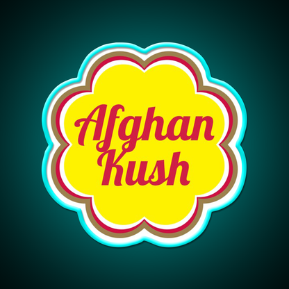 Afghan Kush Hemp Inspired Green Leaf Led Neon Sign Rgb Color - Size and dimension reference