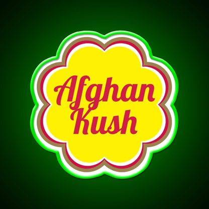 Afghan Kush Hemp Inspired Green Leaf Led Neon Sign Rgb Color - Shineneon