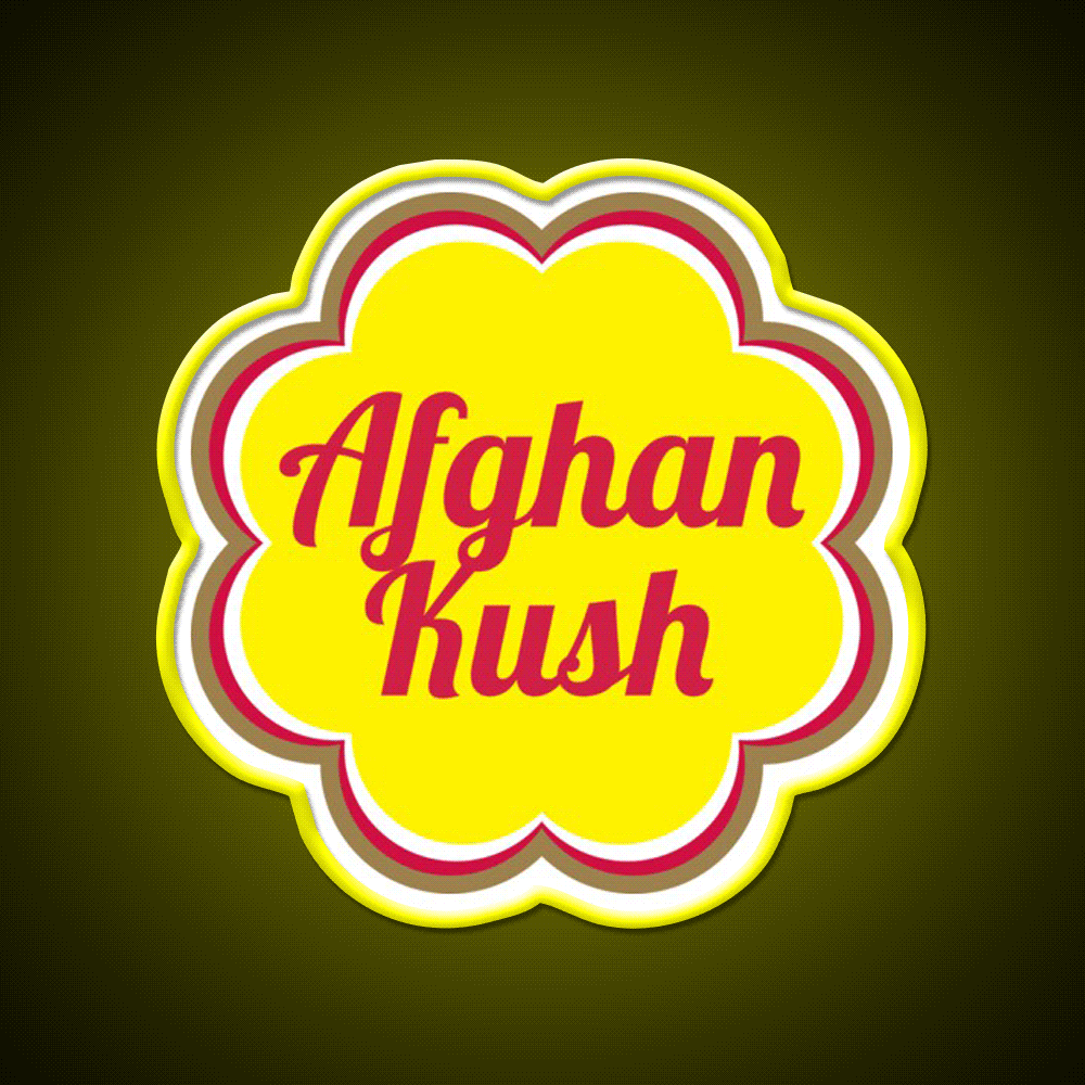 Afghan Kush Hemp Inspired Green Leaf Led Neon Sign Rgb Color - Custom LED neon sign front view