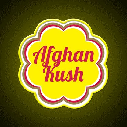 Afghan Kush Hemp Inspired Green Leaf Led Neon Sign Rgb Color - Custom LED neon sign front view