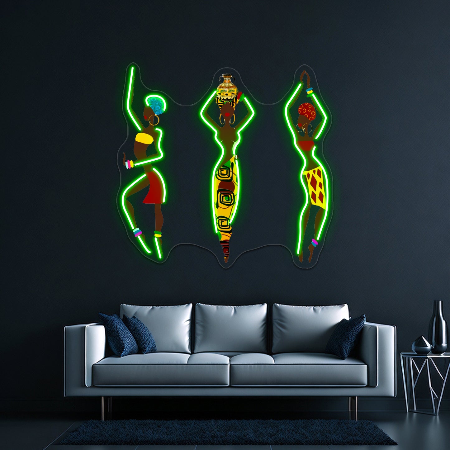 African Women Art Wall Artwork Neon Signs