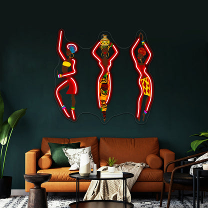 African Women Art Wall Artwork Neon Signs