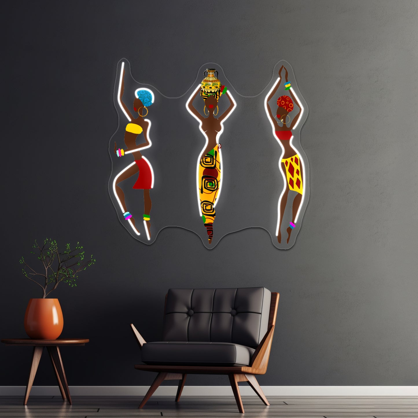 African Women Art Wall Artwork Neon Signs