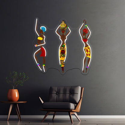 African Women Art Wall Artwork Neon Signs