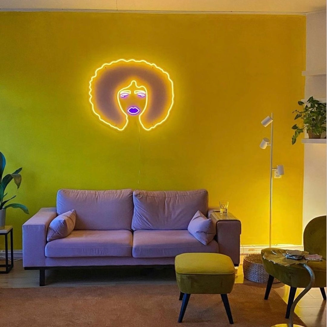 Afro Woman Led Sign Business Neon Sign