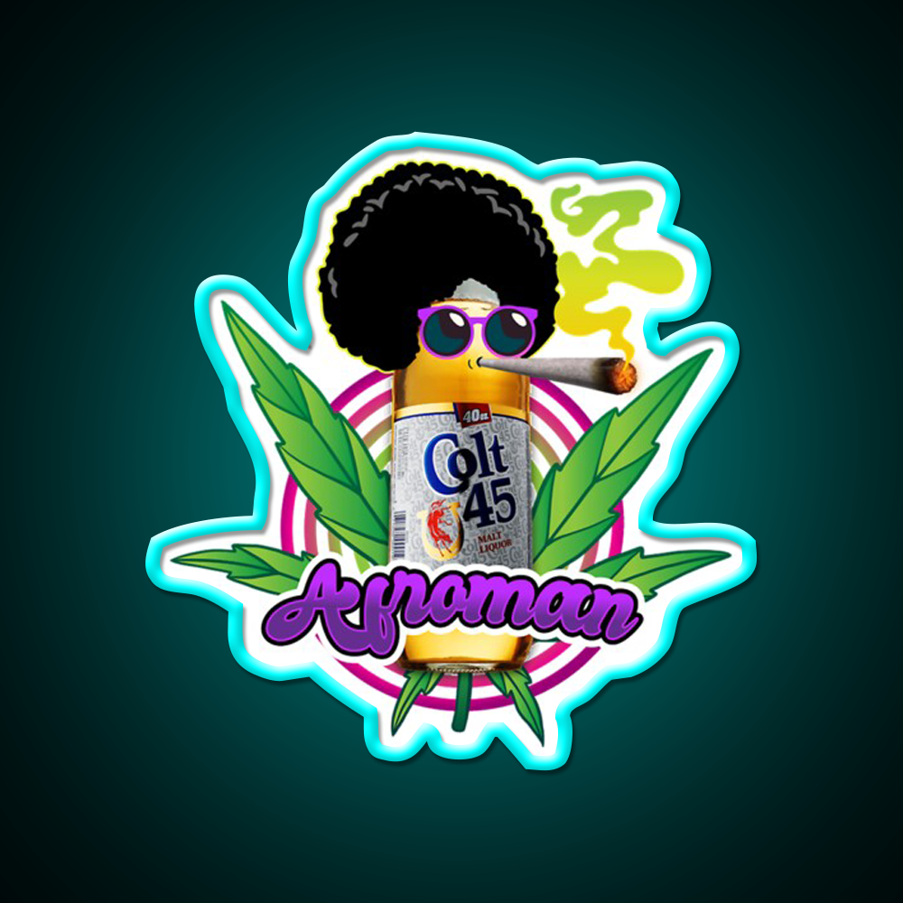 Afroman Crazy Rap 420 Weed Hemp Inspired Green Leaf Led Neon Sign Rgb Color