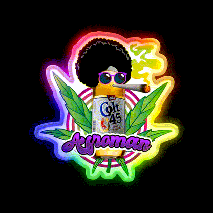Afroman Crazy Rap 420 Weed Hemp Inspired Green Leaf Led Neon Sign Rgb Color - LED neon sign close-up detail