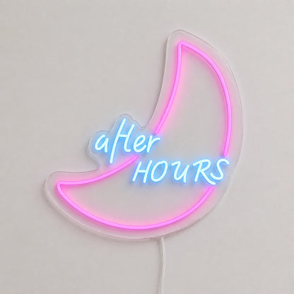 After Hours Crescent Neon Sign LED Neon Sign main product image