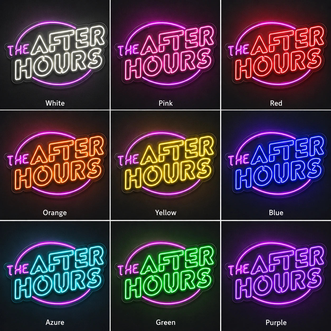After Hours Retro Neon Sign LED Neon Sign color grid