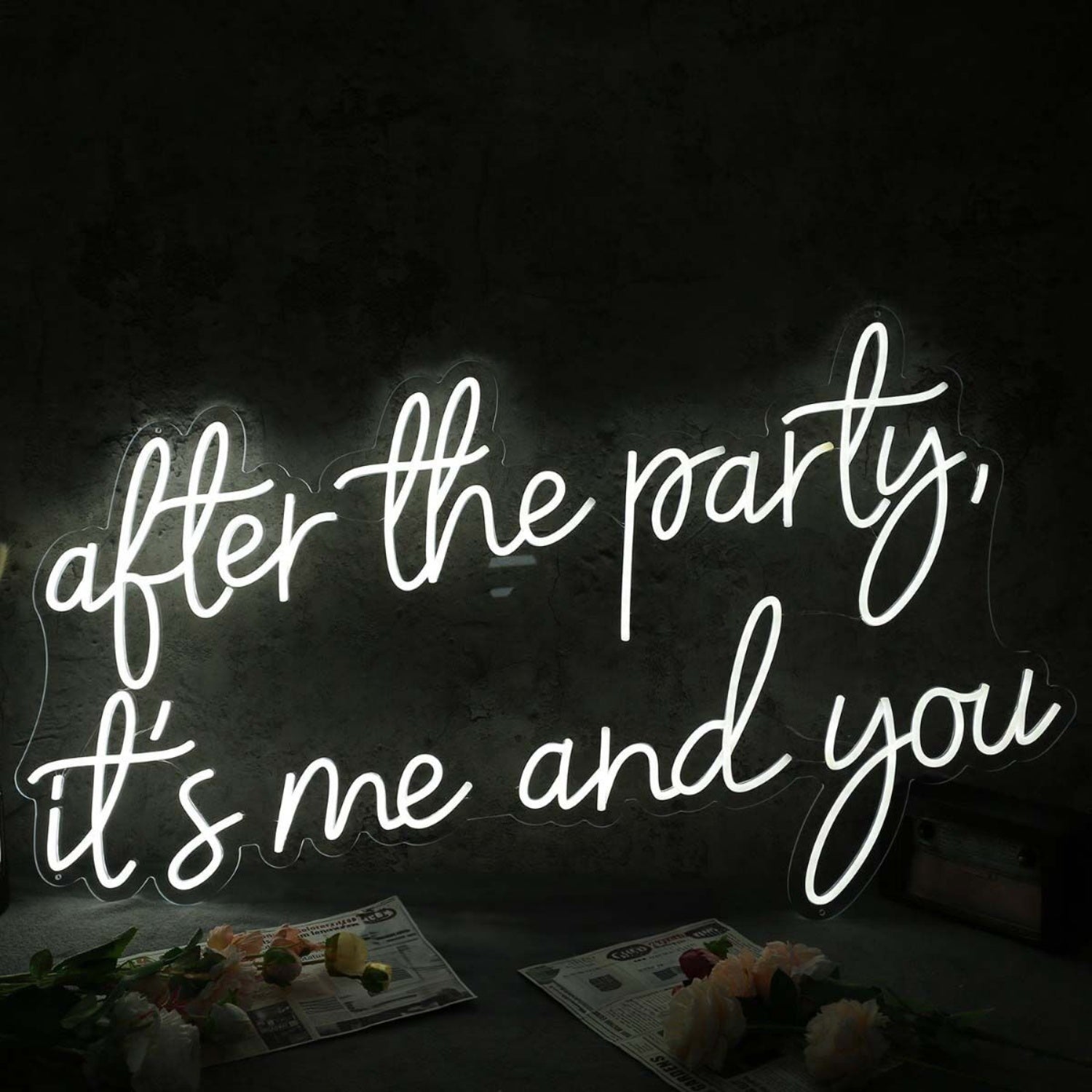 After The Party It Is Me And You White Neon Sign | Shineneon