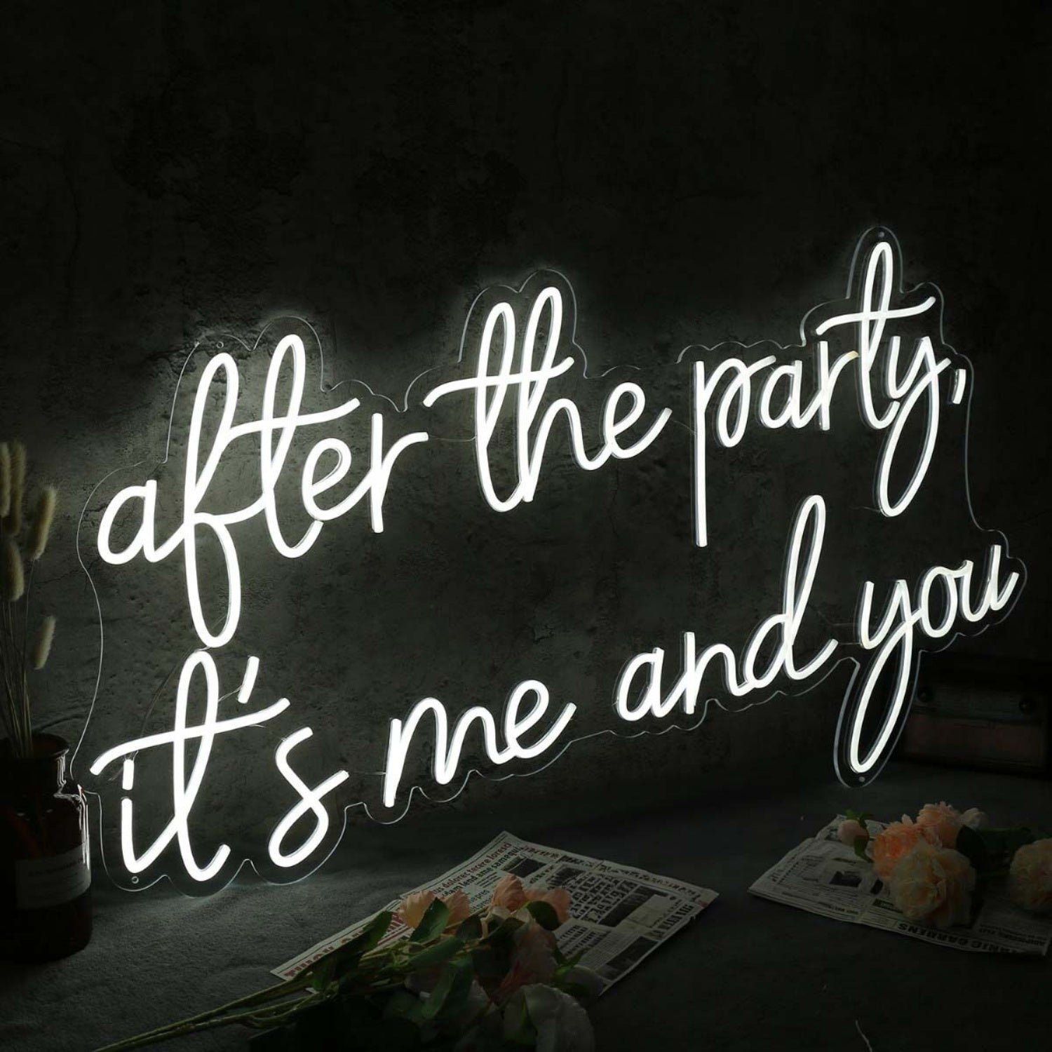 After The Party It Is Me And You White Neon Sign | Shineneon